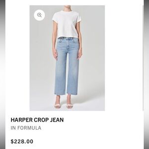 Agolde Ankle Crop Jeans - Light Blue - WITH TAGS NEVER BEEN WORN